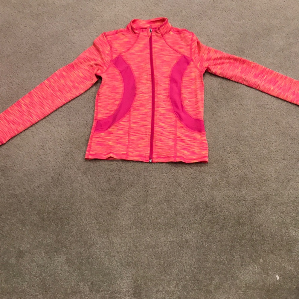 Pink jacket.